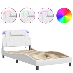 vidaXL Bedframe "Viana" met LED zonder matras wit 100x203 cm