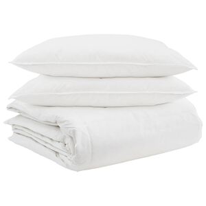 vidaXL Dekbed Set met kussen 3 pcs Wit Donsveertjes