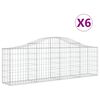 vidaXL Schanskorven 6 st gewelfd 200x30x60/80 cm gegalvaniseerd ijzer