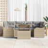 vidaXL Tuin Sofa Set met kussen met opslag 7 pcs Beige Poly Rattan