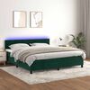vidaXL Boxspring met matras en LED fluweel donkergroen 180x200 cm