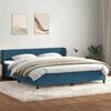 vidaXL Boxspring met matrassen fluweel donkerblauw 180x210 cm