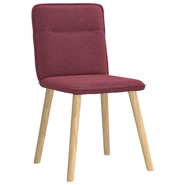 vidaXL Eetkamerstoelen 6 st stof wijnrood