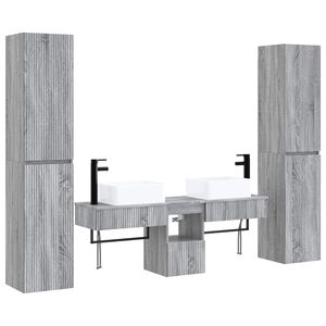 vidaXL Badkamermeubelset 5 st Grijs Sonoma 33 x 34,5 x 160 cm