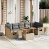 vidaXL 8-delige Loungeset met kussens poly rattan beige