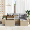 vidaXL Tuin Sofa Set met opslag 5 pcs Beige Poly riet