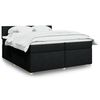 vidaXL Boxspring met matras stof zwart 200x200 cm