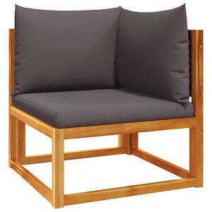 vidaXL Tuinhoekbank met kussens acaciahout & rotan
