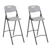 vidaXL Barstoelen inklapbaar 2 st HDPE en staal wit