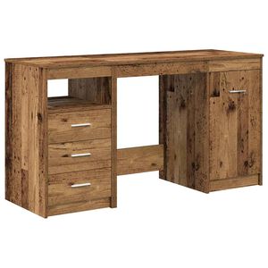 vidaXL Bureau met kast Oud hout Bewerkt hout
