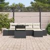 vidaXL Tuin Sofa Set met opslag 6 pcs Zwart Poly riet