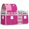 vidaXL Stapelbed met gordijnen 75x190 cm grenenhout roze