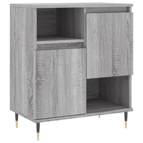 vidaXL Dressoir 60x35x70 cm bewerkt hout grijs sonoma eikenkleurig