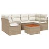 vidaXL Tuinbankenset met kussen 7 pcs Beige poly rattan