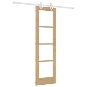 vidaXL Schuifdeur 61 x 198,5 cm Massief grenenhout en glas Naturel