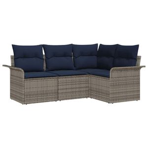 vidaXL Tuin Sofa Set 4 st Grijs poly rattan