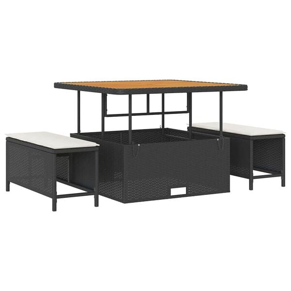 vidaXL Tuin Sofa Set 8 pcs Zwart poly rattan