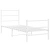 vidaXL Bedframe met hoofd- en voeteneinde metaal wit 75x190 cm