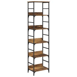vidaXL Boekenkast 5-laags 50 x 33 x 188,5 cm Bewerkt hout Oudhout