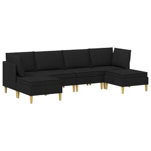 vidaXL Modulaire Sofa Set met Opslag 6 st Zwart Stof