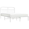 vidaXL Bedframe met hoofdbord metaal wit 150x200 cm