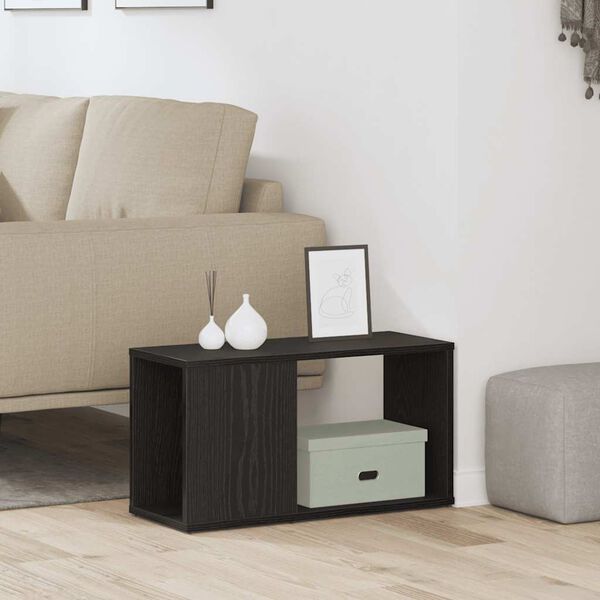 vidaXL Tv-meubel 60x24x32 cm spaanplaat zwart eikenkleurig