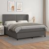 vidaXL Boxspring met matras kunstleer grijs 160x200 cm