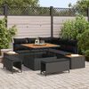 vidaXL Tuinbankenset 8 pcs Zwart poly rattan