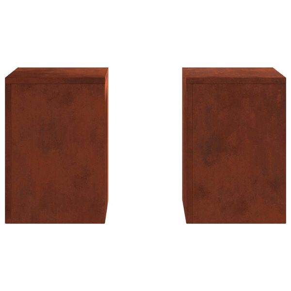 vidaXL Plantenstandaard 2 pcs Roestig 24 x 24 x 35 cm Cortenstaal