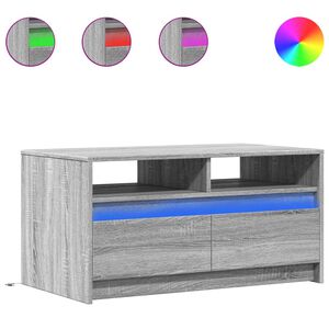 vidaXL Salontafel met LED-verlichting bewerkt hout grijs sonoma eiken