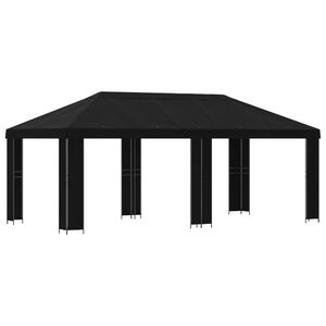 vidaXL Tuinprieel 6 x 3 m Zwart Polyester en staal 190