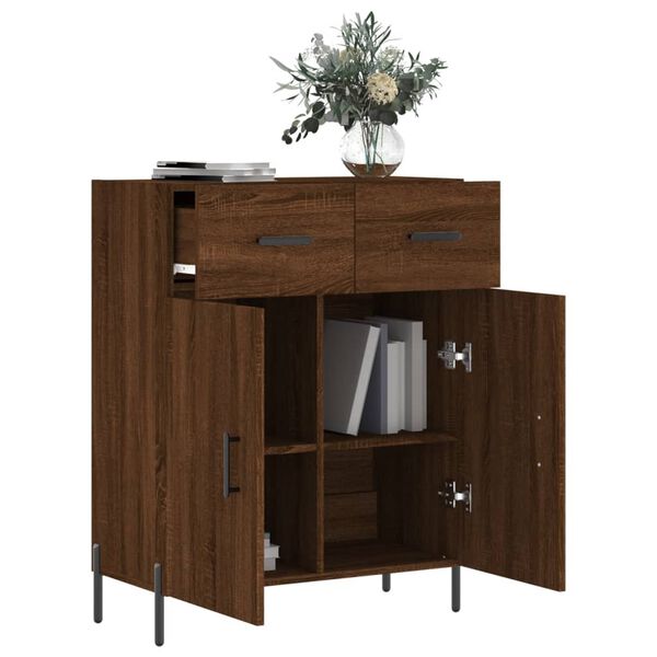 vidaXL Dressoir 69,5x34x90 cm bewerkt hout bruin eikenkleur