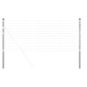 vidaXL Hekpaal 2 st zilver 50 cm Poedergecoat staal