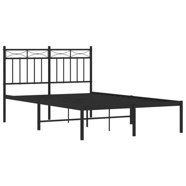 vidaXL Bedframe met hoofdbord metaal zwart 120x190 cm