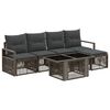 vidaXL Tuinbankenset 6 st Grijs en Donkergrijs poly rattan