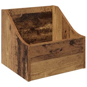 vidaXL LP Recorddoos Oud hout 37 x 33 x 32 cm Bewerkt hout