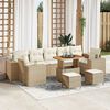 vidaXL Tuin Sofa Set met kussen met opslag 10 pcs Beige en Cr&egrave;me