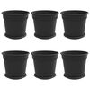 vidaXL Plantenpotten 6 pcs Zwart &Oslash; 19 x 16 cm Kunststof