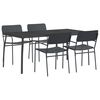 vidaXL Eetkamerset 5 st Antraciet 165 x 80 x 72 cm Staal