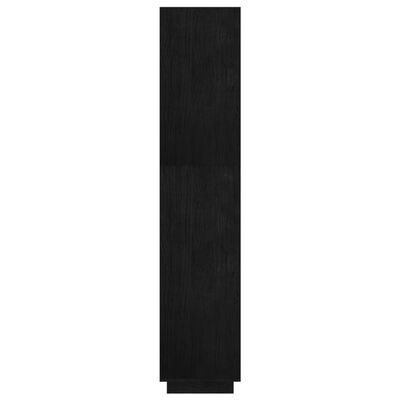 vidaXL Boekenkast/kamerscherm 80x35x167 cm massief grenenhout zwart