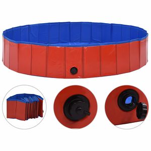vidaXL Hondenzwembad inklapbaar 160x30 cm PVC rood