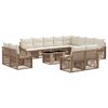 vidaXL Tuinbankenset 13 st Beige en Cr&egrave;me Wit poly rattan