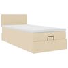 vidaXL Ottoman bed met matras en LED's 80x200cm stof cr&egrave;mekleurig