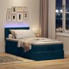 vidaXL Ottoman bed met matras en LED's 90x190cm fluweel donkerblauw