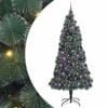vidaXL Kunstkerstboom met ballen set, verlicht Groen 240 cm PET
