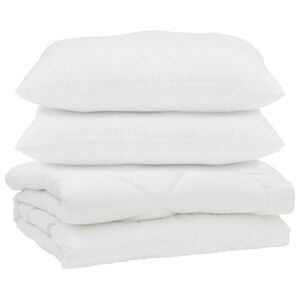 vidaXL Dekbed met kussen 3 pcs Wit Microfibre