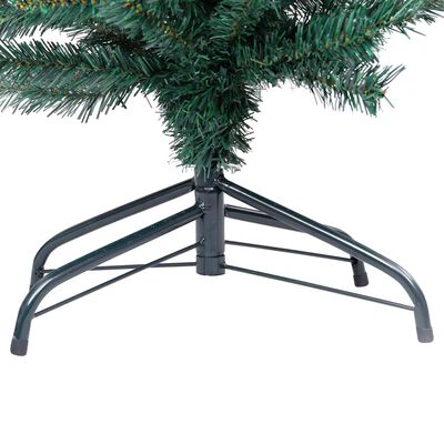 vidaXL Kunstkerstboom met verlichting standaard smal 180 cm PVC groen