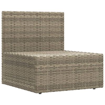 vidaXL 4-delige Loungeset met kussens poly rattan grijs