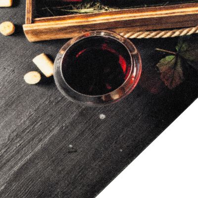 vidaXL Keukenmat wasbaar wijnflesprint 45x150 cm fluweel