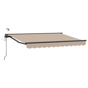 vidaXL Elektrisch Uittrekbaar Zonnescherm Beige en Antraciet 3,5 x 2 m